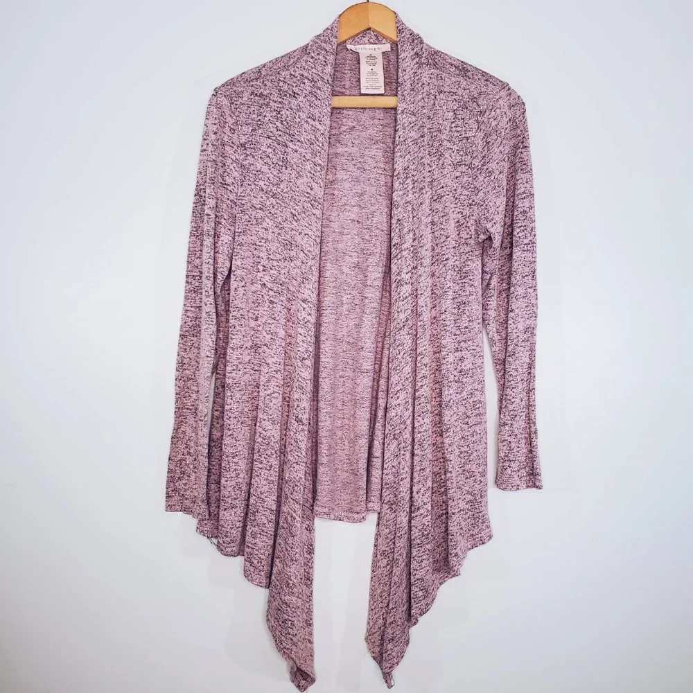 Philosophy Lavender Black Marbled Asymmetrical Cardigan M - Picture 3 of 10